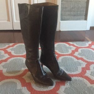 J.Crew tall brown leather boots (extended calf)
